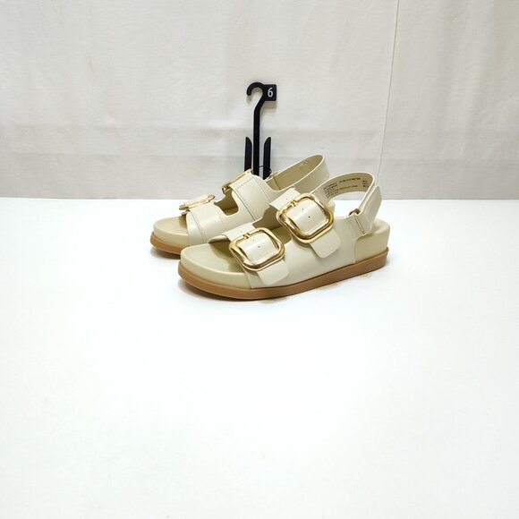 Time And Tru Dad Buckle Slingback Sandal Size 6 Bone Color Adjustable Strap NWT - Picture 2 of 9